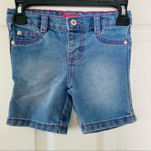 WRANGLER purple stitch denim jean baby girl shorts Size 18M